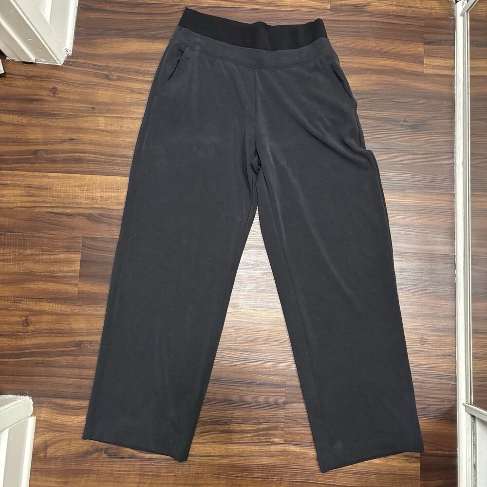 Athleta Sz Large Dark Grey Seasoft Wide Leg Pant Loungewear